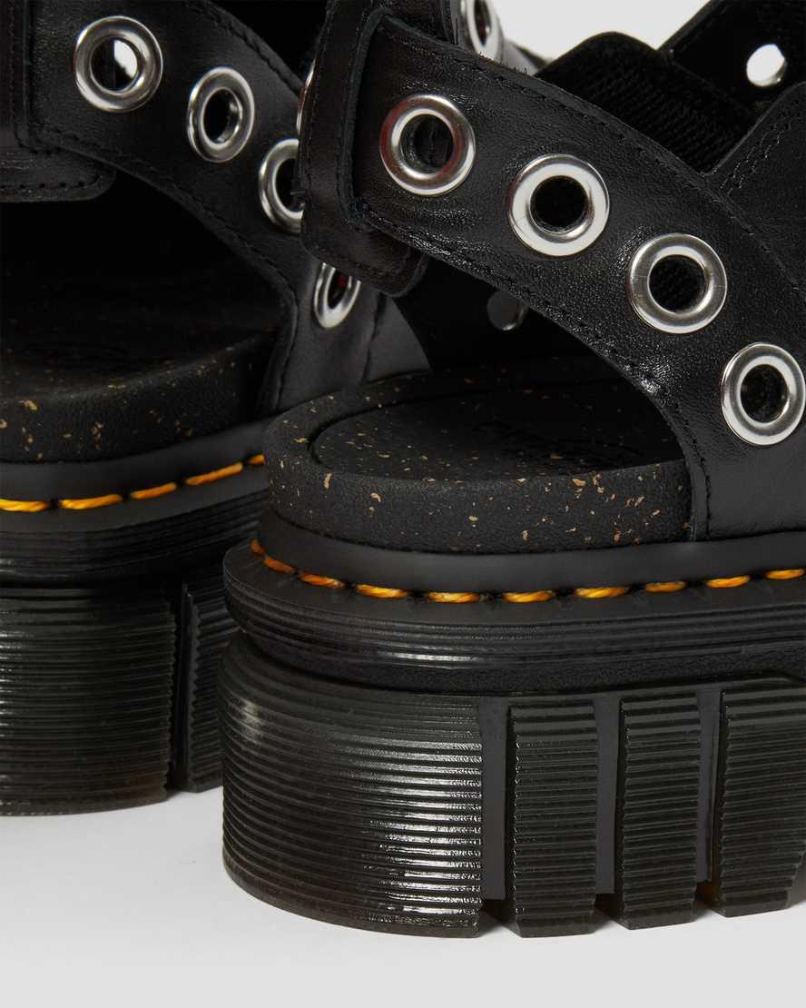Sandalias de Plataforma Dr Martens Ricki Hardware Nappa Lux Leather Mujer Negras  España |  27391-GLBJ