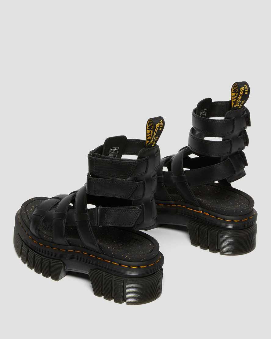 Sandalias de Plataforma Dr Martens Ricki Nappa Lux Leather Gladiator Mujer Negras  España |  62045-HJUB