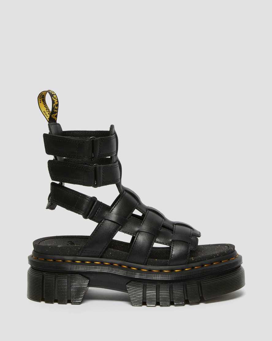 Sandalias de Plataforma Dr Martens Ricki Nappa Lux Leather Gladiator Mujer Negras  España |  62045-HJUB