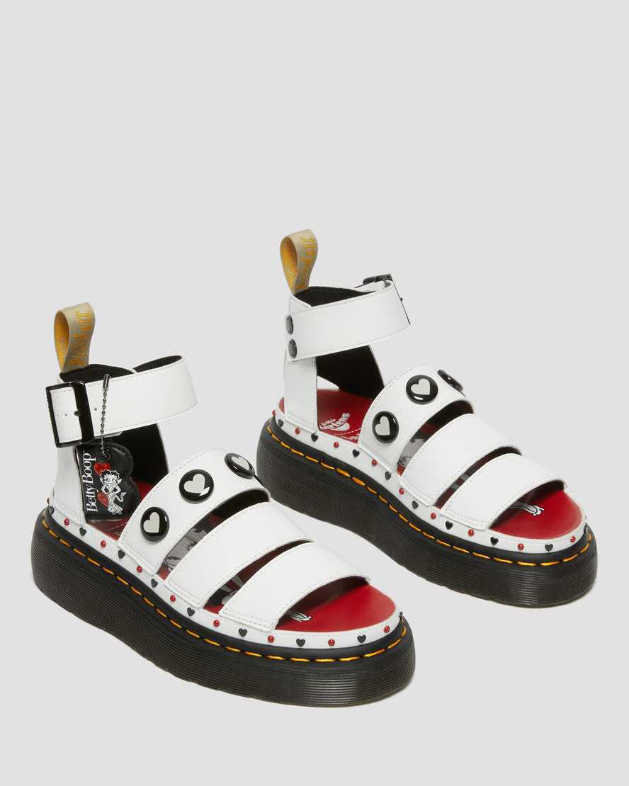 Sandalias de Plataforma Dr Martens Vegan Clarissa II Betty Boop Mujer Blancas  España |  58412-DIWN