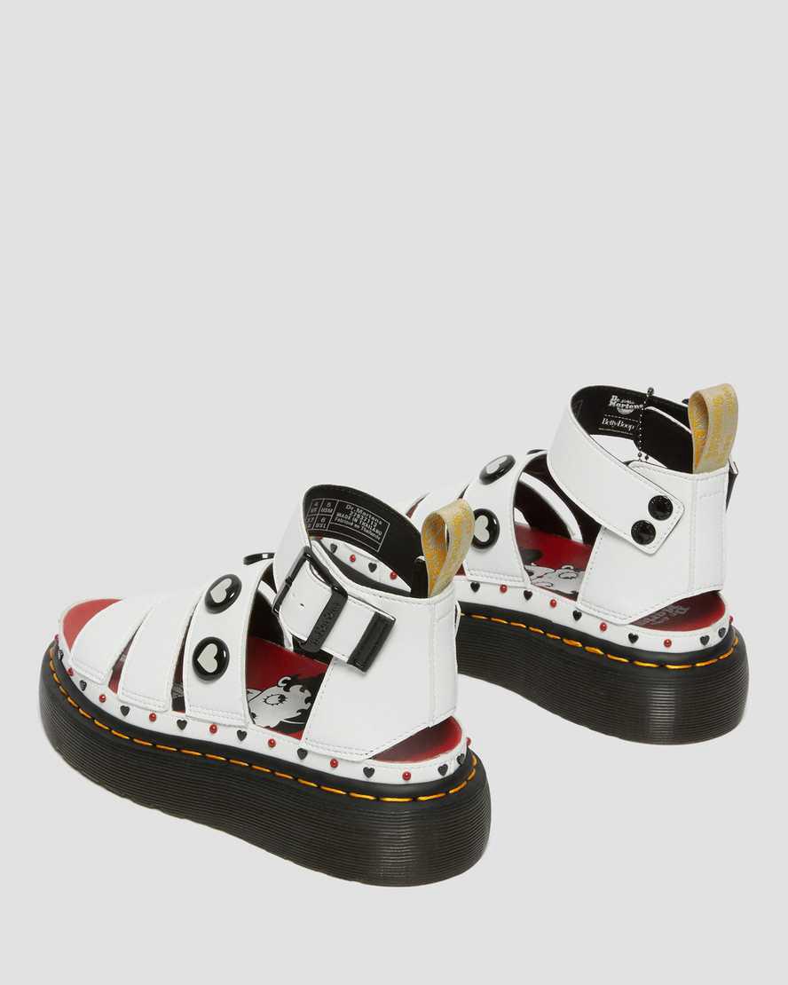 Sandalias de Plataforma Dr Martens Vegan Clarissa II Betty Boop Mujer Blancas  España |  58412-DIWN