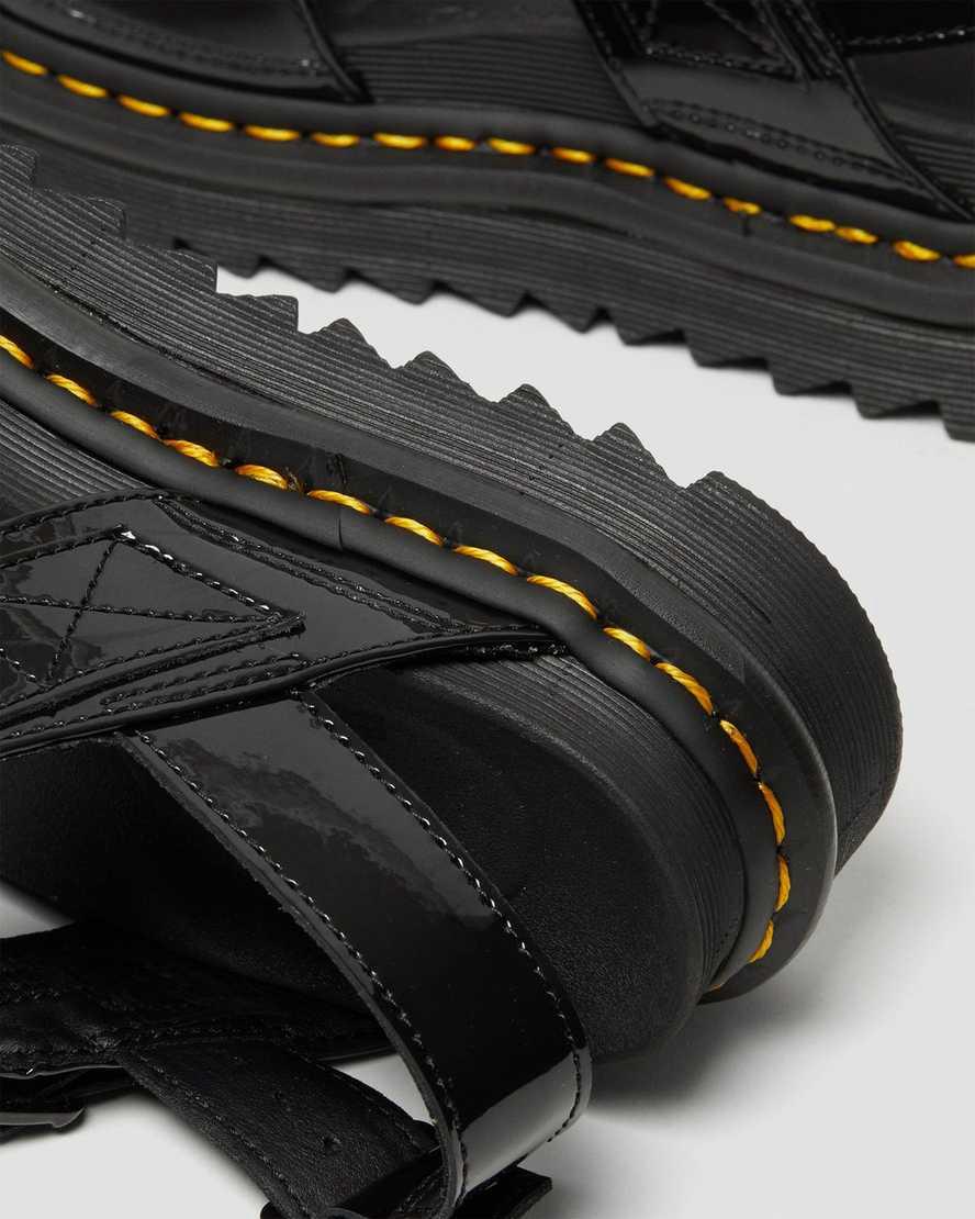 Sandalias de Plataforma Dr Martens Voss Patent Leather Strap Mujer Negras  España |  08497-HRTQ