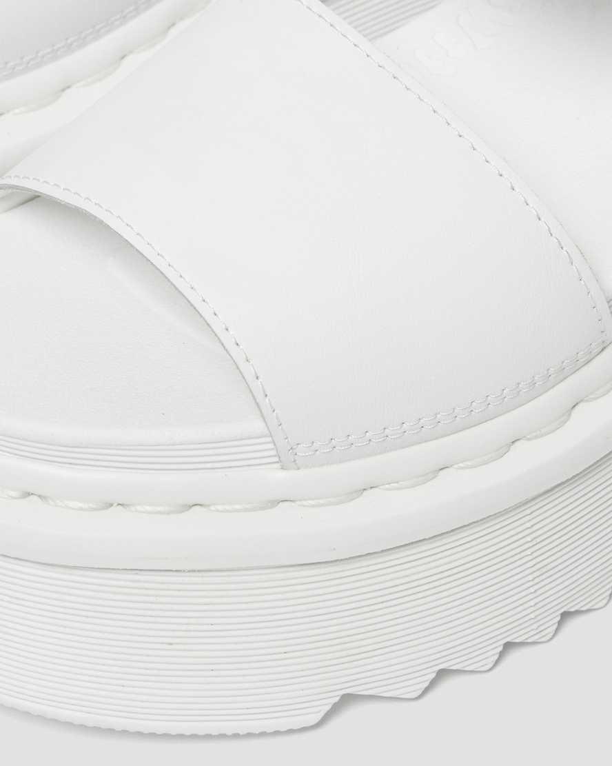 Sandalias de Plataforma Dr Martens Voss Mono Leather Strap Mujer Blancas  España |  19054-AZUG