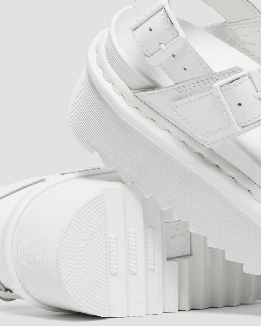 Sandalias de Plataforma Dr Martens Voss Mono Leather Strap Mujer Blancas  España |  19054-AZUG