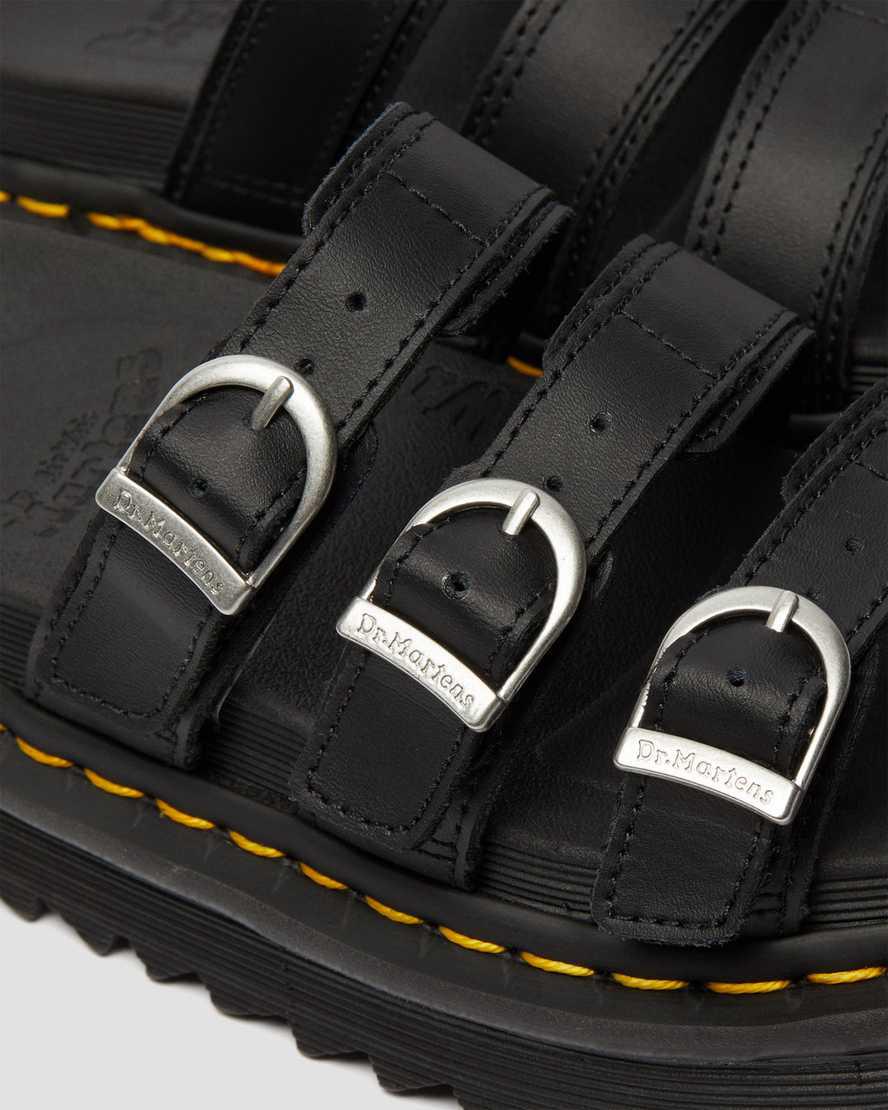 Chanclas Dr Martens Blaire Leather Mujer Negras  España |  20941-LUSY