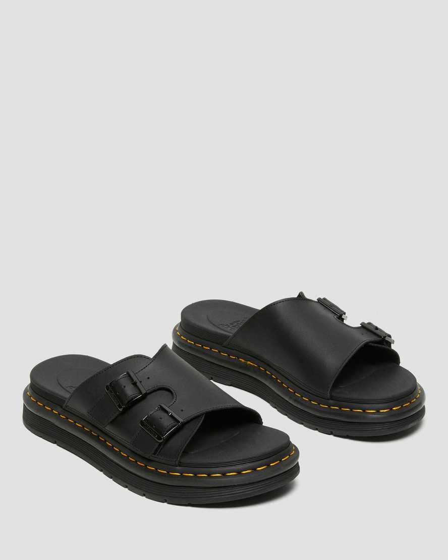 Chanclas Dr Martens Dax Leather Hombre Negras  España |  58461-ELQO