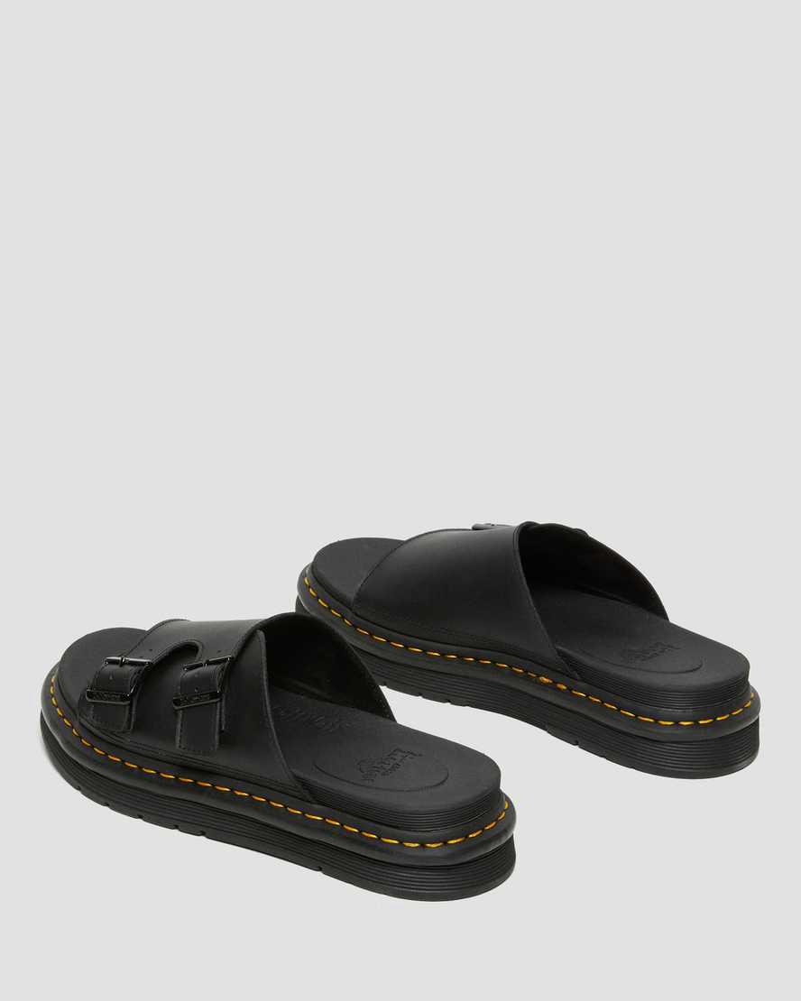 Chanclas Dr Martens Dax Leather Hombre Negras  España |  58461-ELQO