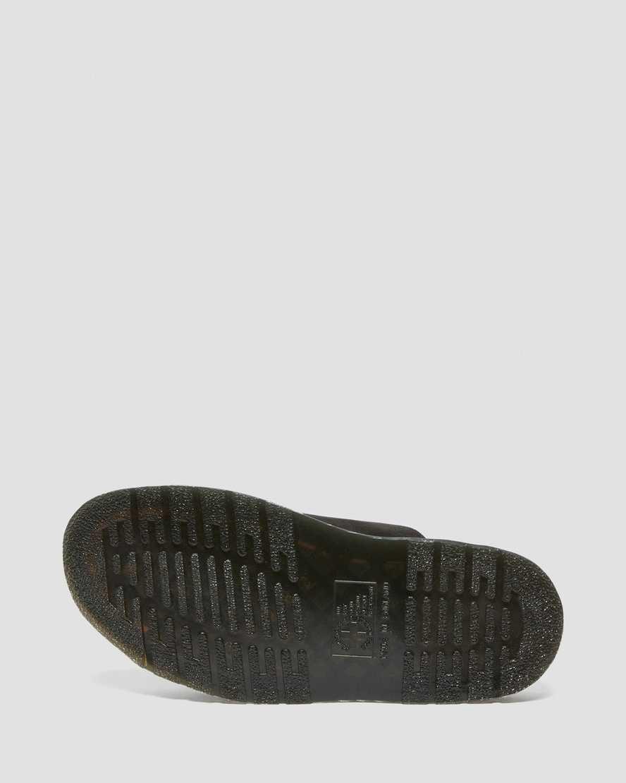 Chanclas Dr Martens Dayne Made in England Suede Mujer Negras  España |  05847-GTDU