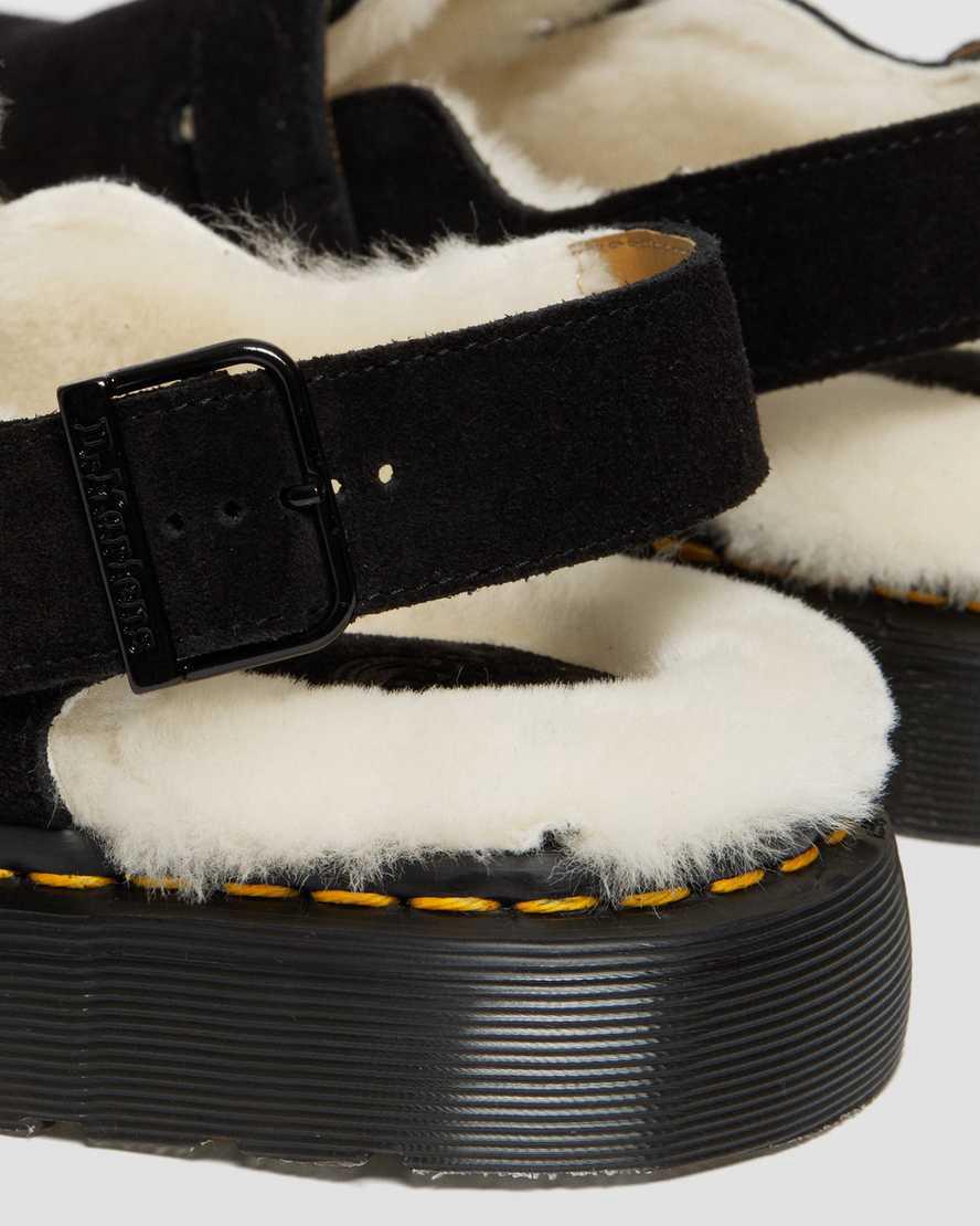 Chanclas Dr Martens Jorge Made in England Shearling Slingback Mule Hombre Negras  España |  23980-WBLN