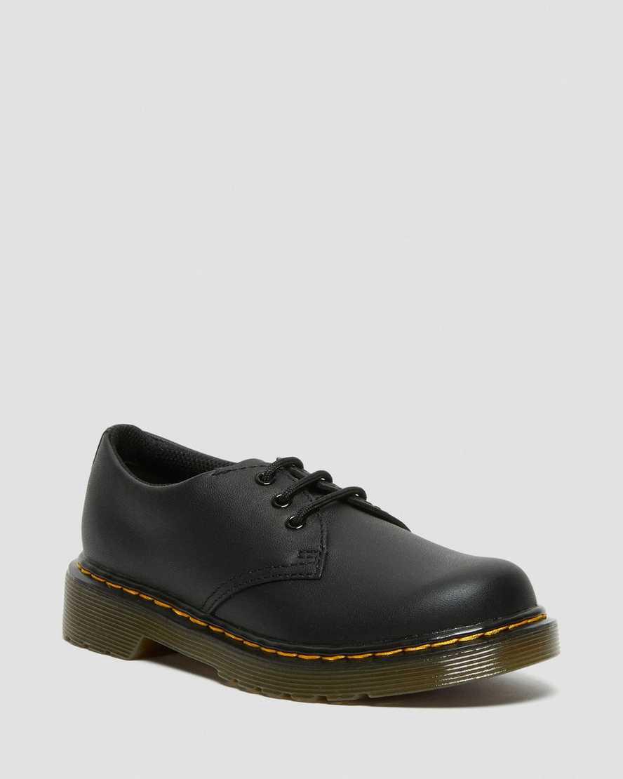Zapatos Dr Martens Junior 1461 Softy T Leather Niños Negras  España |  21905-PCLJ