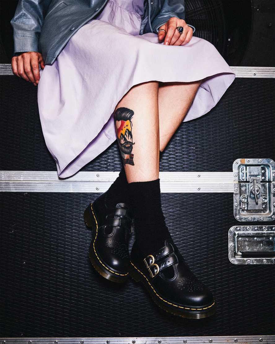 Zapatos Mary Jane Dr Martens 8065 Smooth Leather Mujer Negras  España |  42067-KARG