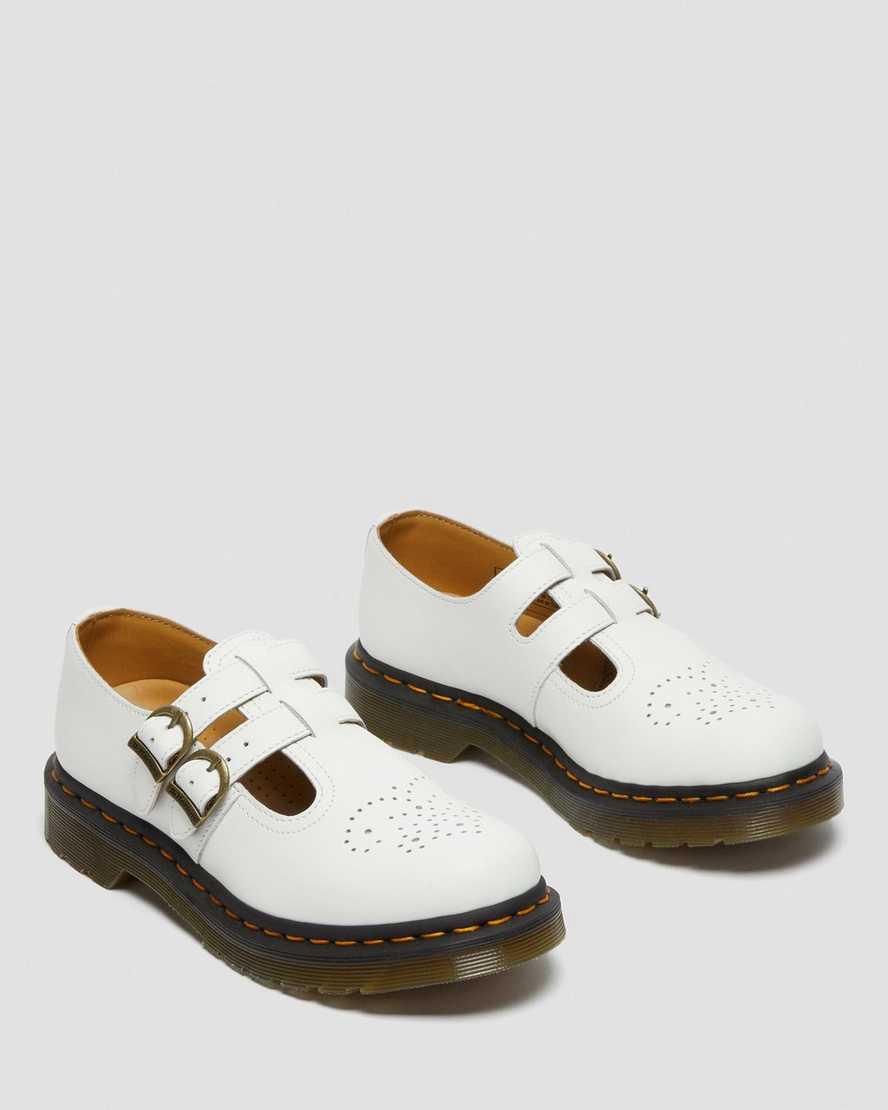 Zapatos Mary Jane Dr Martens 8065 Smooth Leather Mujer Blancas  España |  80729-NUBE
