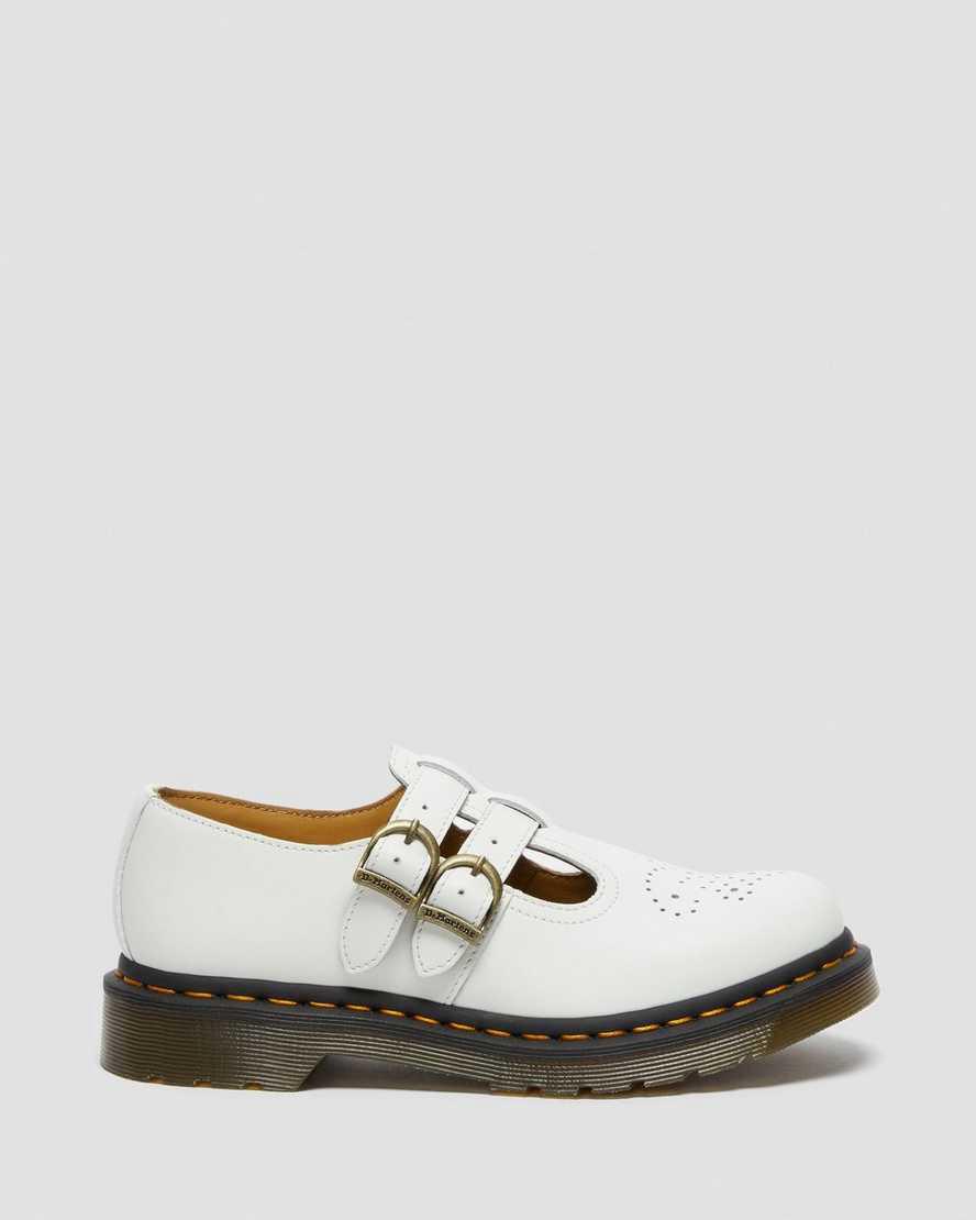 Zapatos Mary Jane Dr Martens 8065 Smooth Leather Mujer Blancas  España |  80729-NUBE