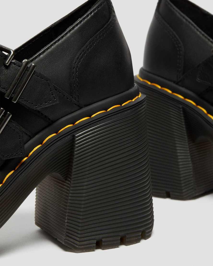 Zapatos Mary Jane Dr Martens Eviee Sendal Leather Heeled Mujer Negras  España |  24865-DEGK