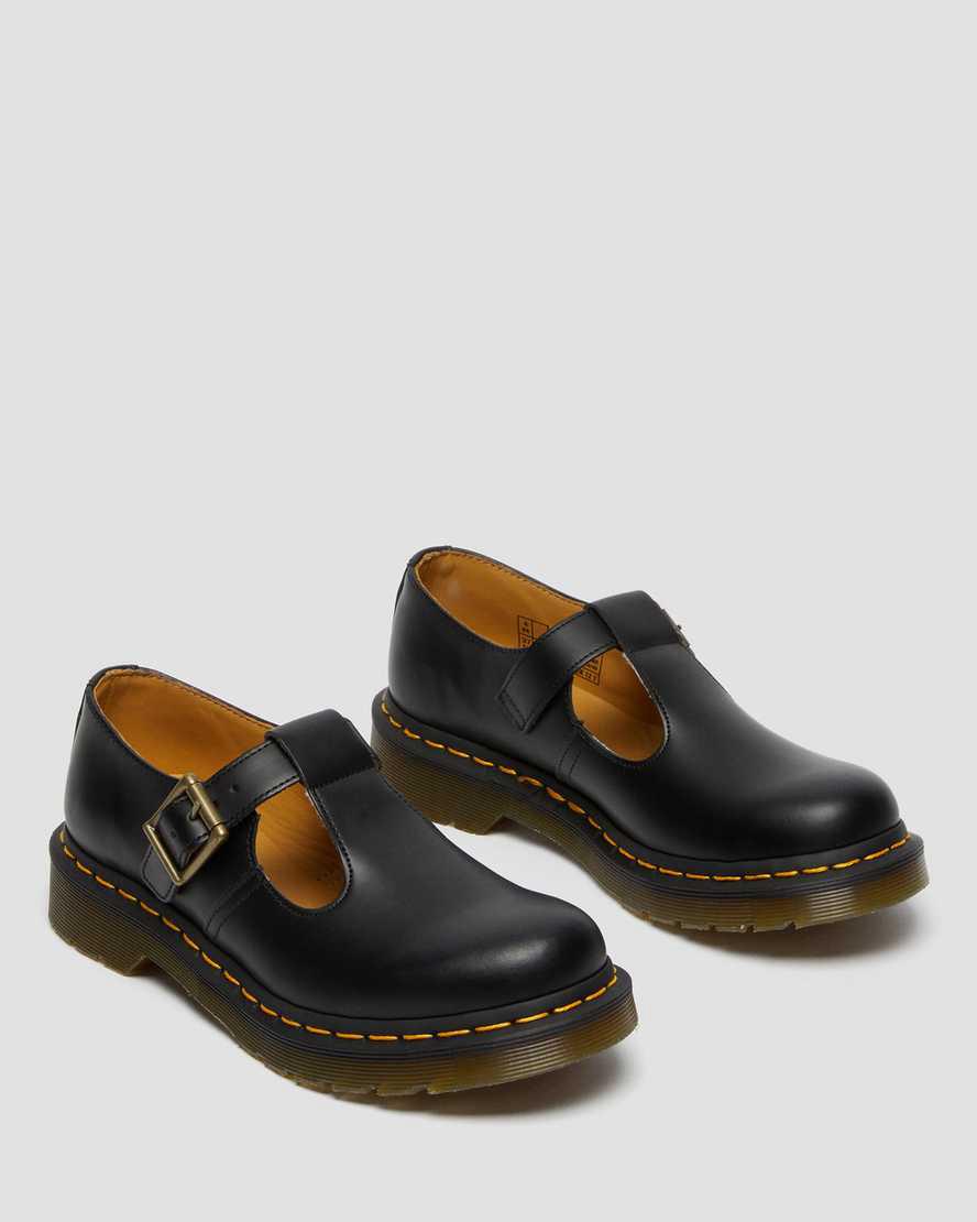 Zapatos Mary Jane Dr Martens Polley Smooth Leather Mujer Negras  España |  20786-HRKY