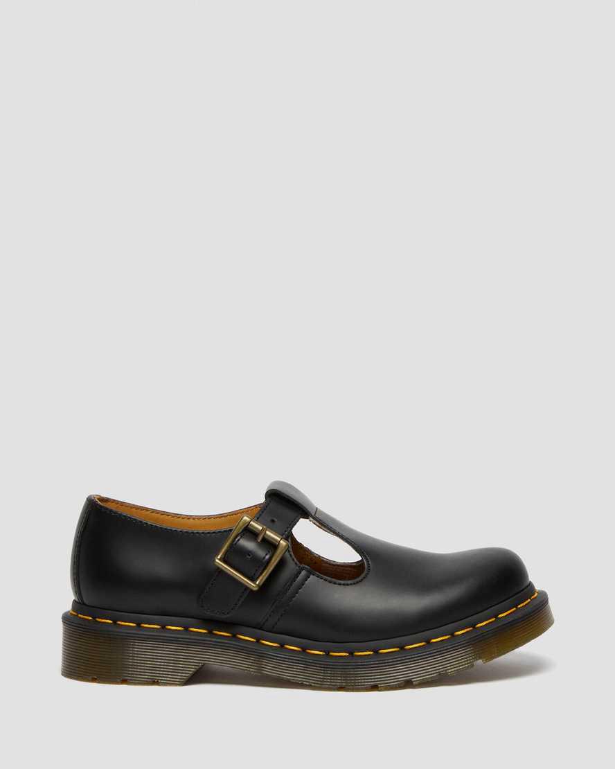 Zapatos Mary Jane Dr Martens Polley Smooth Leather Mujer Negras  España |  20786-HRKY