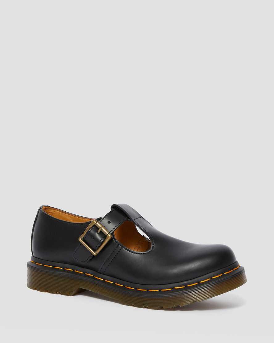 Zapatos Mary Jane Dr Martens Polley Smooth Leather Mujer Negras  España |  20786-HRKY