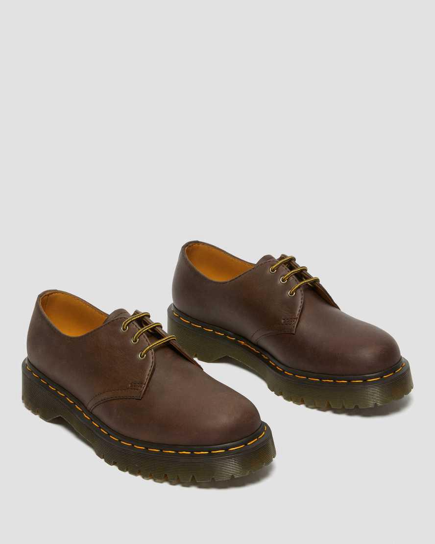 Zapatos Plataforma Dr Martens 1461 Bex Crazy Horse Leather Oxford Mujer Marrones Oscuro  España |  67438-IPVD
