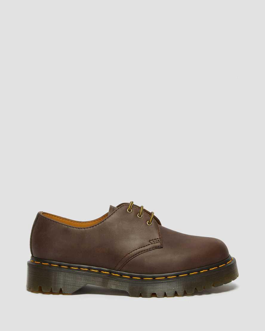 Zapatos Plataforma Dr Martens 1461 Bex Crazy Horse Leather Oxford Mujer Marrones Oscuro  España |  67438-IPVD