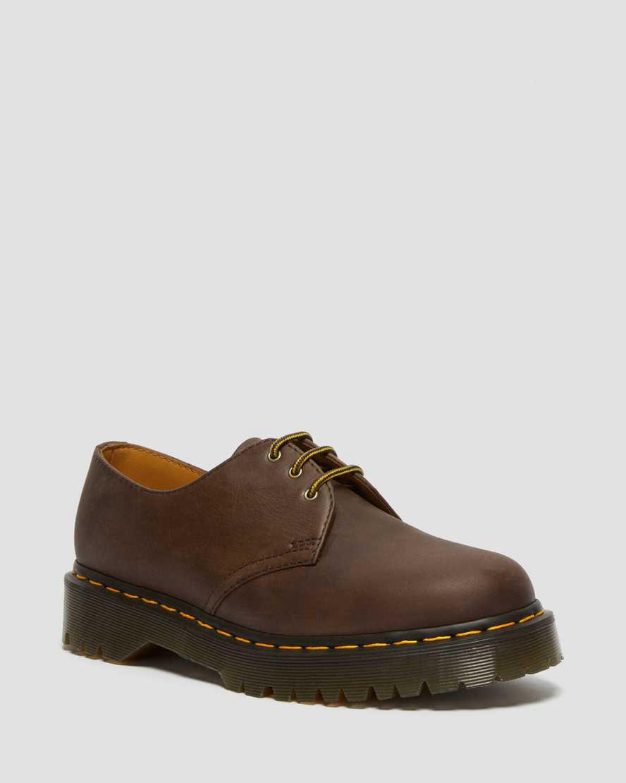 Zapatos Plataforma Dr Martens 1461 Bex Crazy Horse Leather Oxford Mujer Marrones Oscuro  España |  67438-IPVD