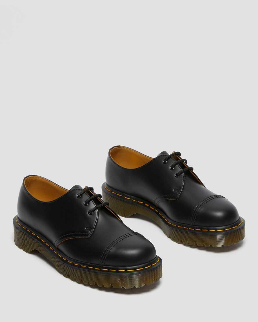 Zapatos Plataforma Dr Martens 1461 Bex Made in England Toe Cap Oxford Mujer Negras  España |  20174-EKBZ