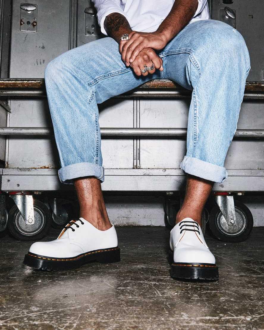 Zapatos Plataforma Dr Martens 1461 Bex Smooth Leather Oxford Hombre Blancas  España |  83109-EAMJ