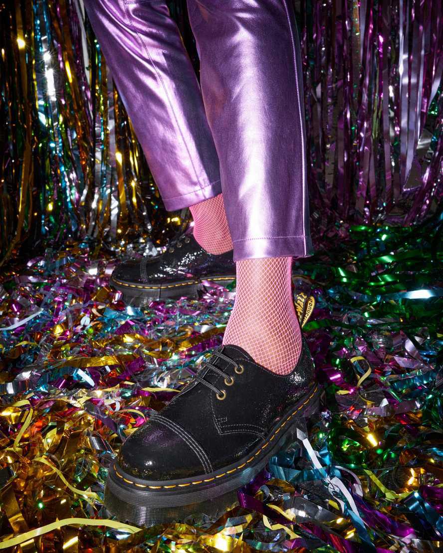 Zapatos Plataforma Dr Martens 1461 Distressed Patent Leather Mujer Negras  España |  63081-VAPJ