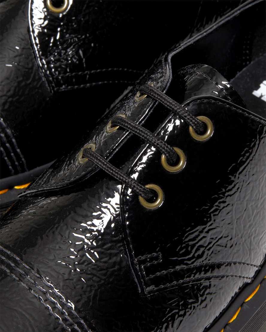Zapatos Plataforma Dr Martens 1461 Distressed Patent Leather Mujer Negras  España |  63081-VAPJ