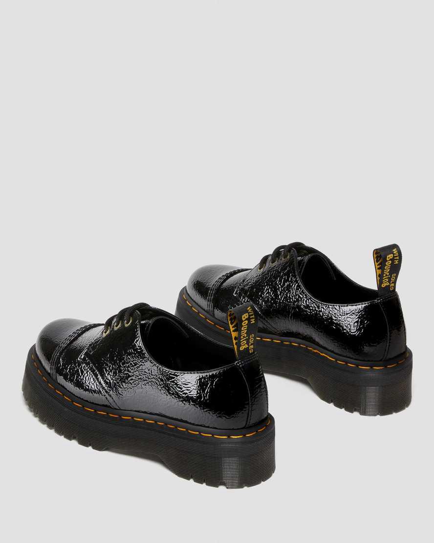 Zapatos Plataforma Dr Martens 1461 Distressed Patent Leather Mujer Negras  España |  63081-VAPJ