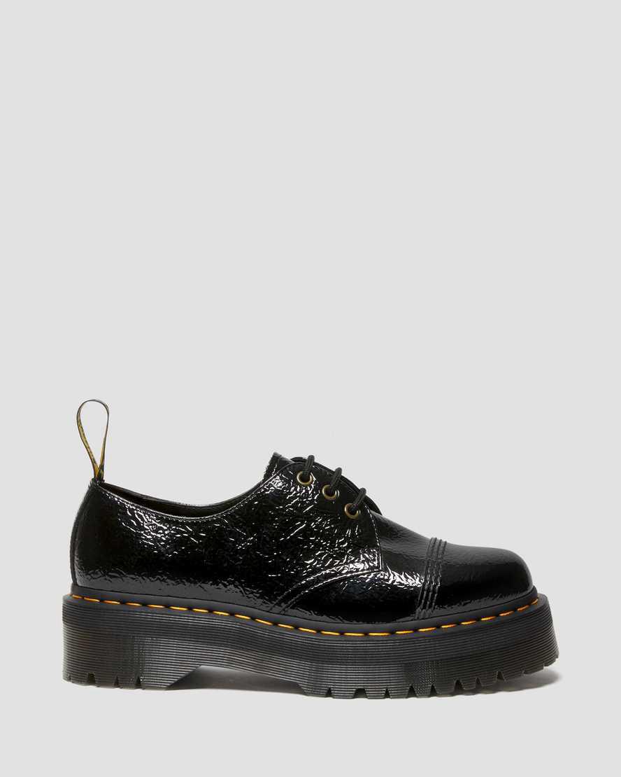 Zapatos Plataforma Dr Martens 1461 Distressed Patent Leather Mujer Negras  España |  63081-VAPJ