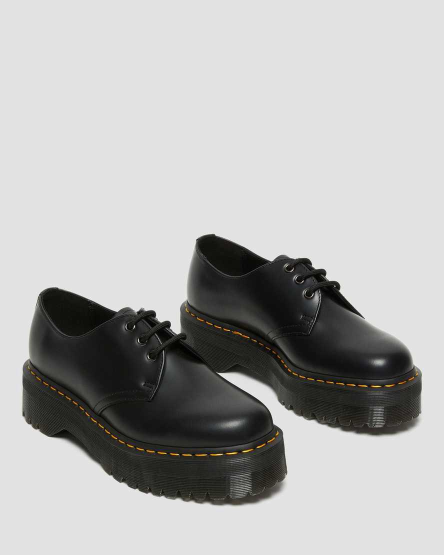 Zapatos Plataforma Dr Martens 1461 Smooth Leather Hombre Negras  España |  75910-NLCI