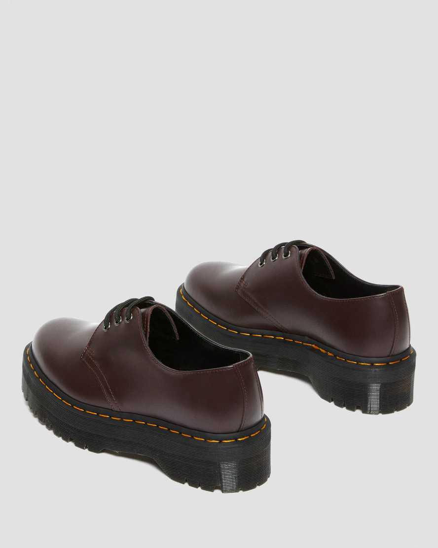 Zapatos Plataforma Dr Martens 1461 Smooth Leather Hombre Burdeos  España |  80546-JOVG
