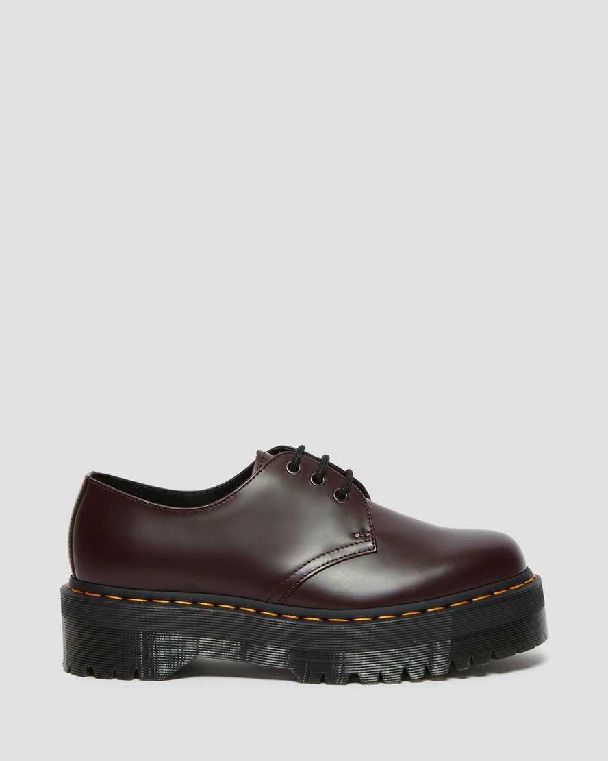 Zapatos Plataforma Dr Martens 1461 Smooth Leather Hombre Burdeos  España |  80546-JOVG