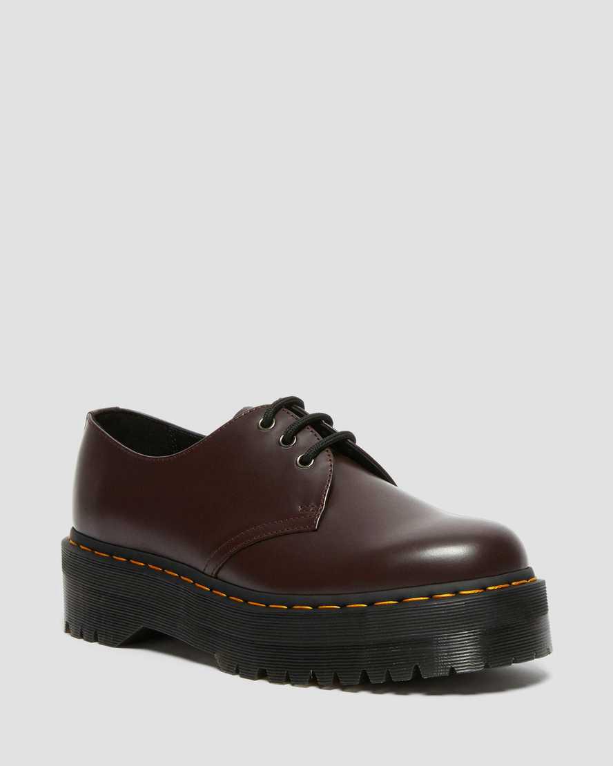 Zapatos Plataforma Dr Martens 1461 Smooth Leather Hombre Burdeos  España |  80546-JOVG