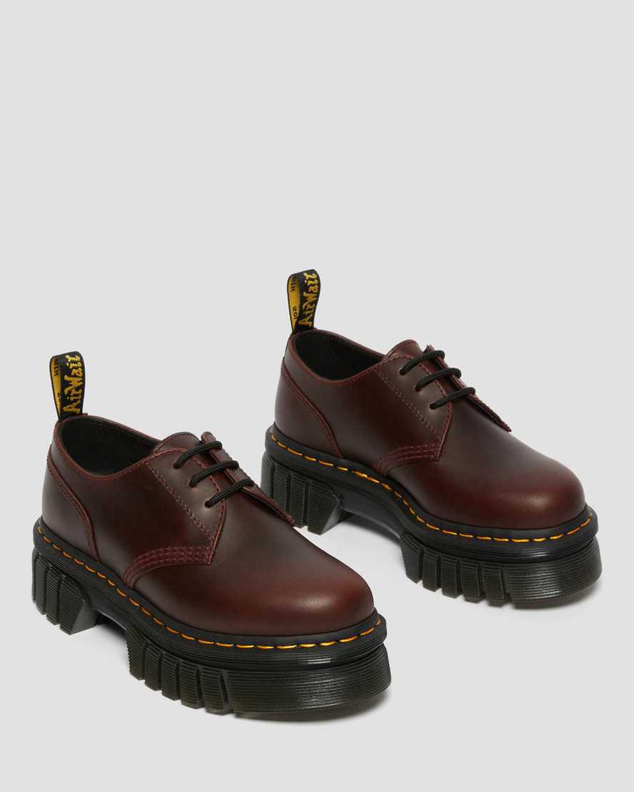 Zapatos Plataforma Dr Martens Audrick Brando Leather Mujer Marrones  España |  42683-MZGX