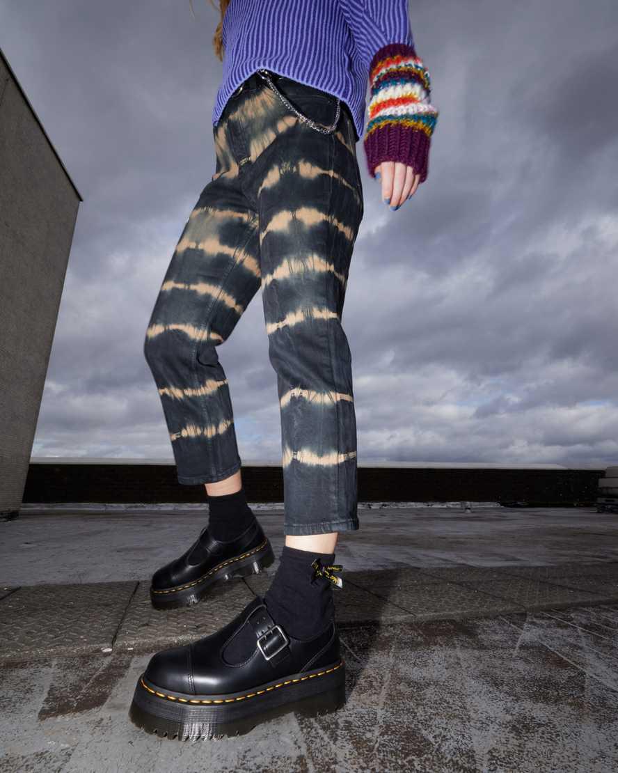 Zapatos Plataforma Dr Martens Bethan Polished Smooth Leather Mujer Negras  España |  06839-FRYD