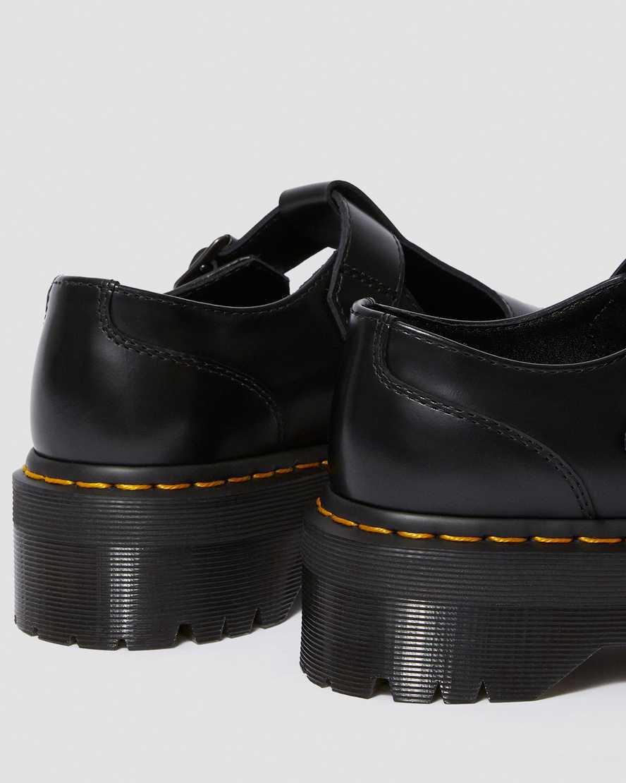Zapatos Plataforma Dr Martens Bethan Polished Smooth Leather Mujer Negras  España |  06839-FRYD