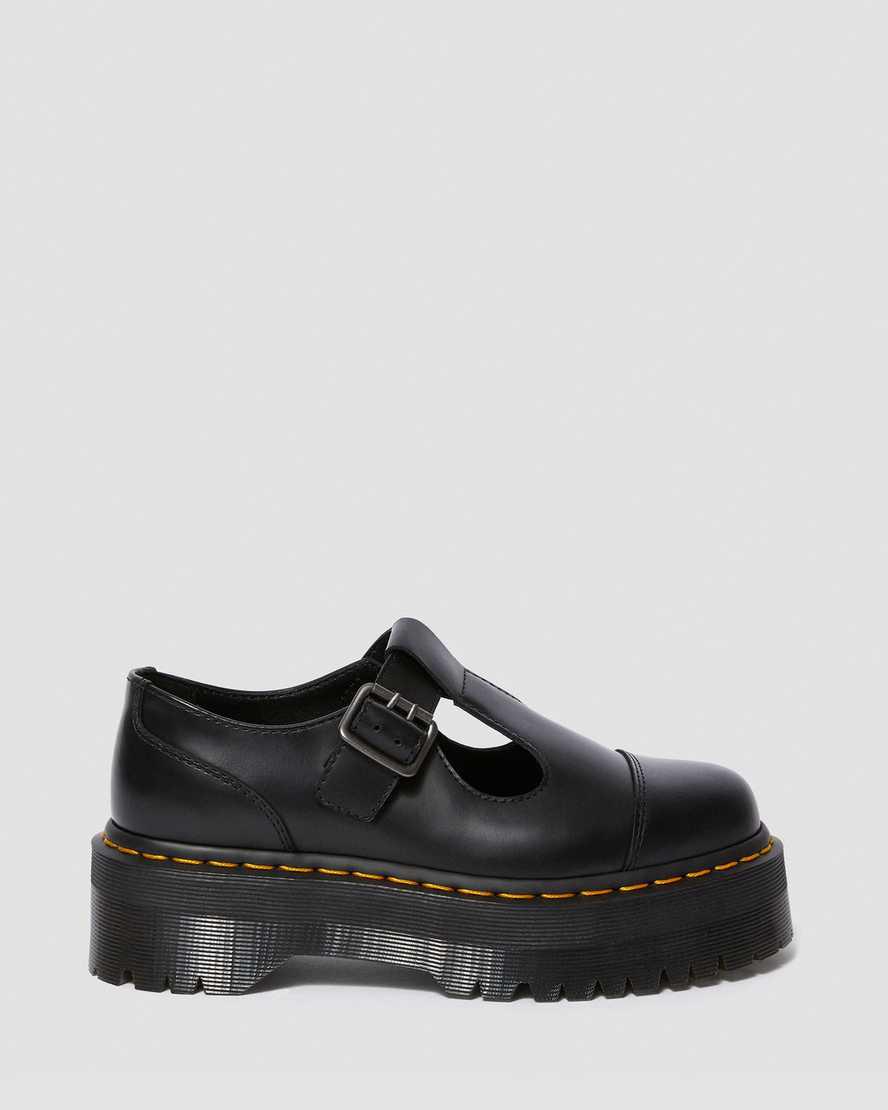 Zapatos Plataforma Dr Martens Bethan Polished Smooth Leather Mujer Negras  España |  06839-FRYD