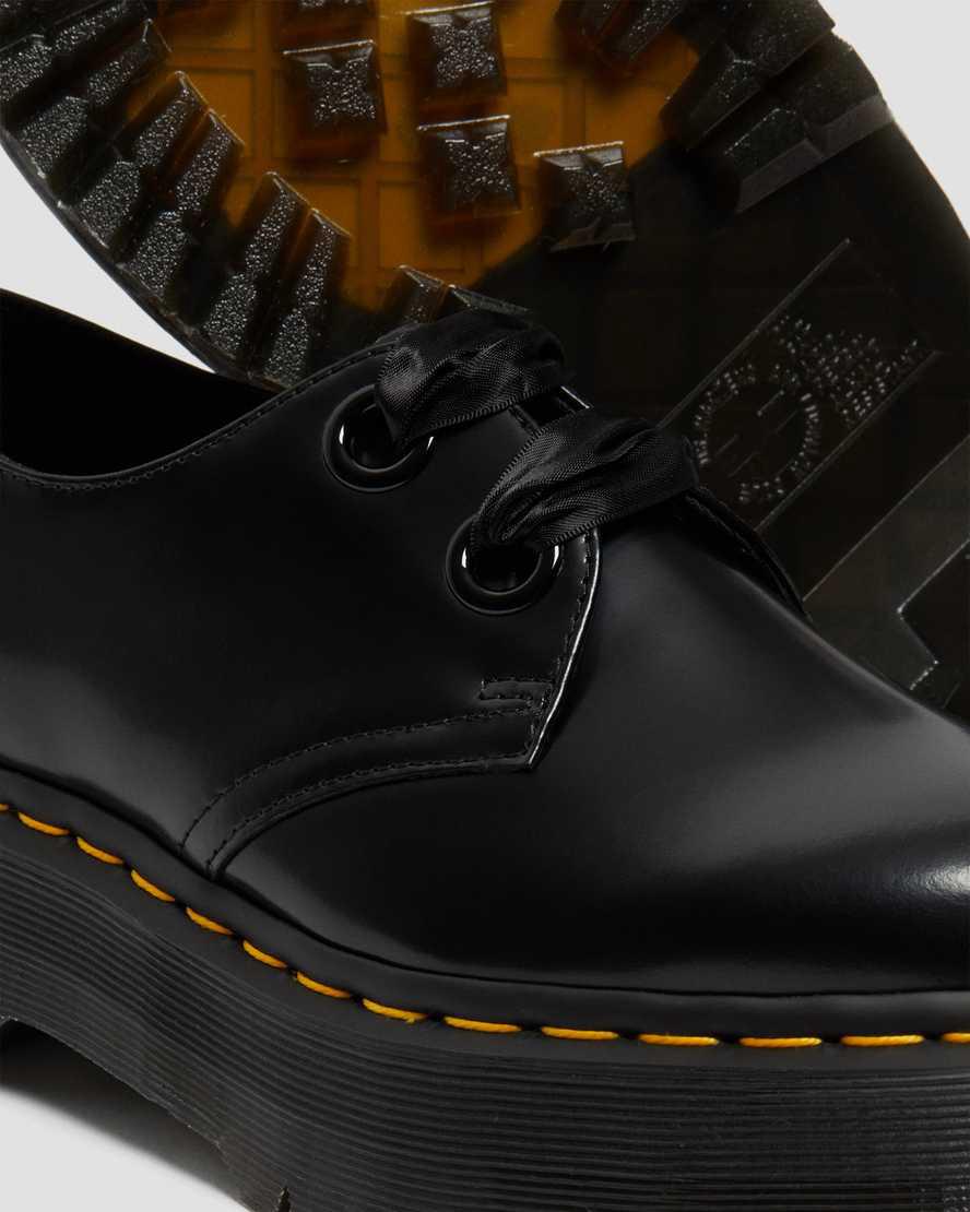 Zapatos Plataforma Dr Martens Holly Leather Mujer Negras  España |  86321-OVRH
