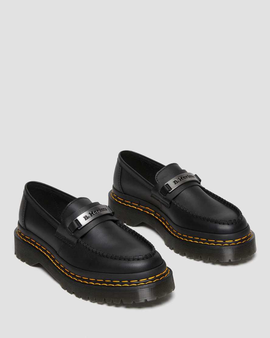 Zapatos Plataforma Dr Martens Penton Bex Double Stitch Leather Loafers  Mujer Negras  España |  87694-VUEY