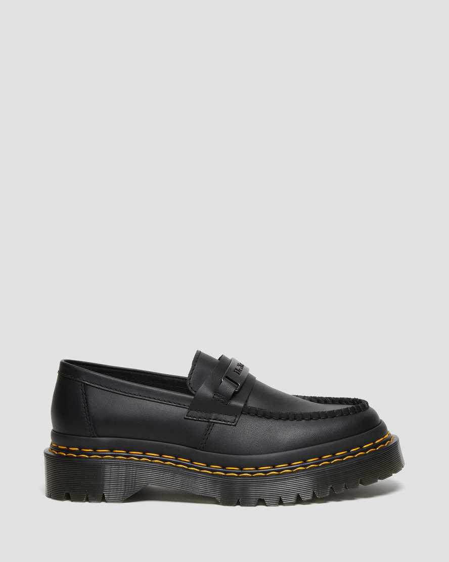 Zapatos Plataforma Dr Martens Penton Bex Double Stitch Leather Loafers  Mujer Negras  España |  87694-VUEY