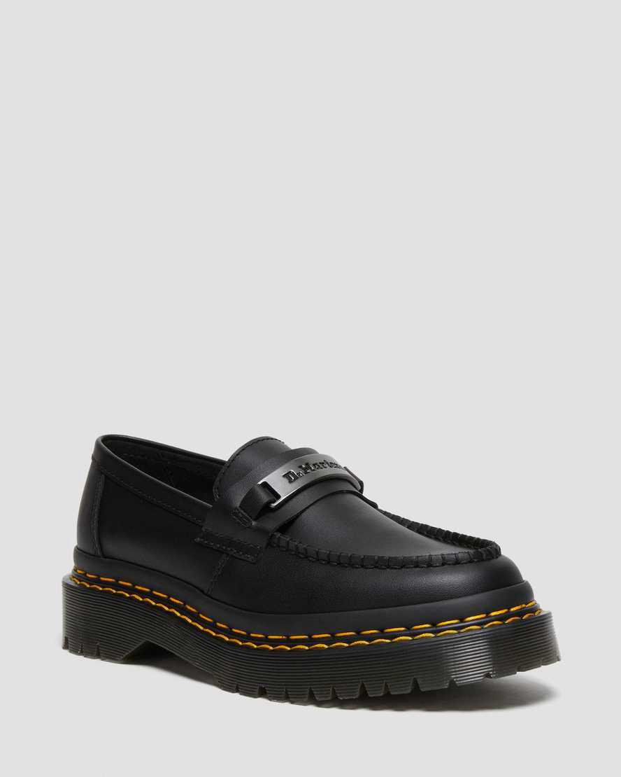 Zapatos Plataforma Dr Martens Penton Bex Double Stitch Leather Loafers  Mujer Negras  España |  87694-VUEY