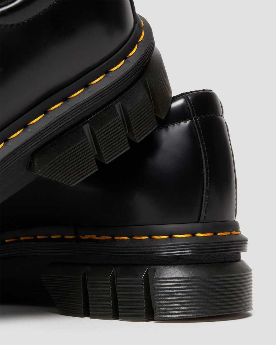 Zapatos Plataforma Dr Martens Rikard Polished Smooth Leather Mujer Negras  España |  87634-RLCN