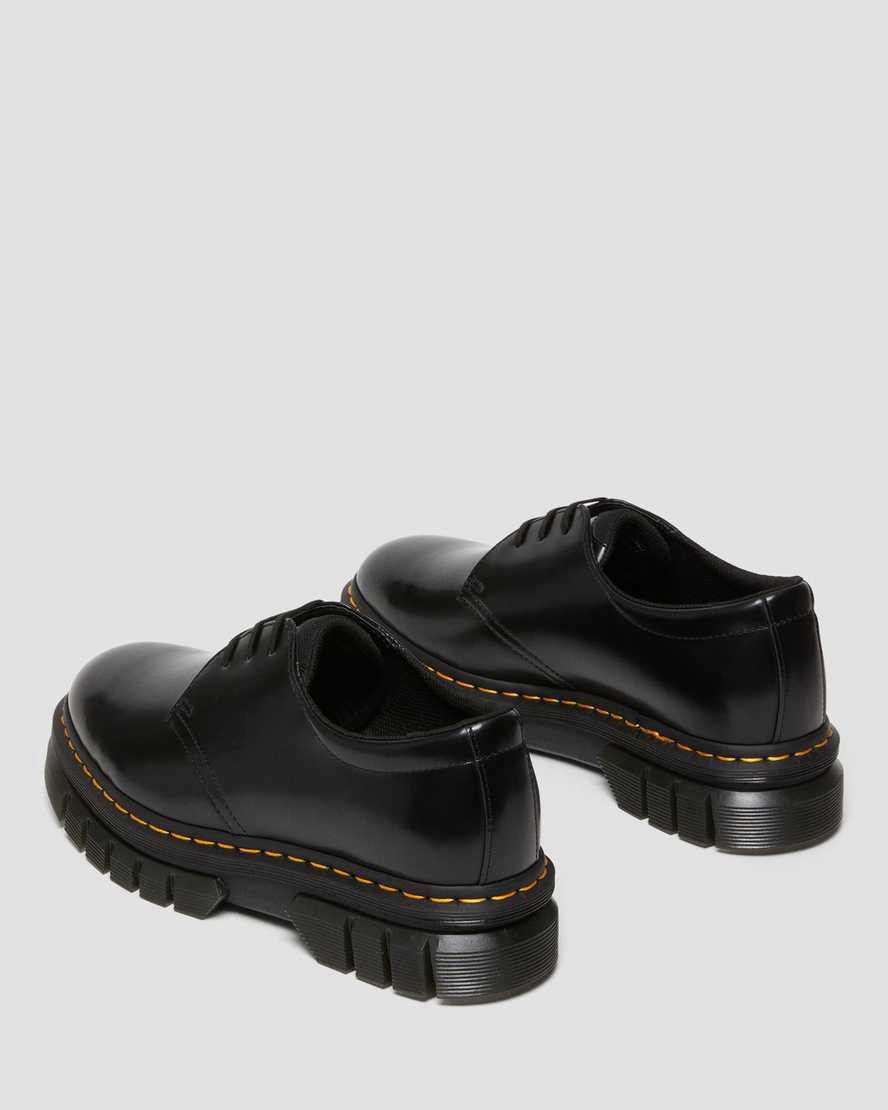 Zapatos Plataforma Dr Martens Rikard Polished Smooth Leather Mujer Negras  España |  87634-RLCN