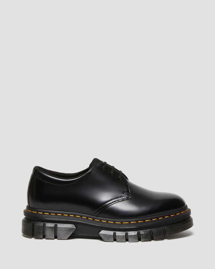 Zapatos Plataforma Dr Martens Rikard Polished Smooth Leather Mujer Negras  España |  87634-RLCN