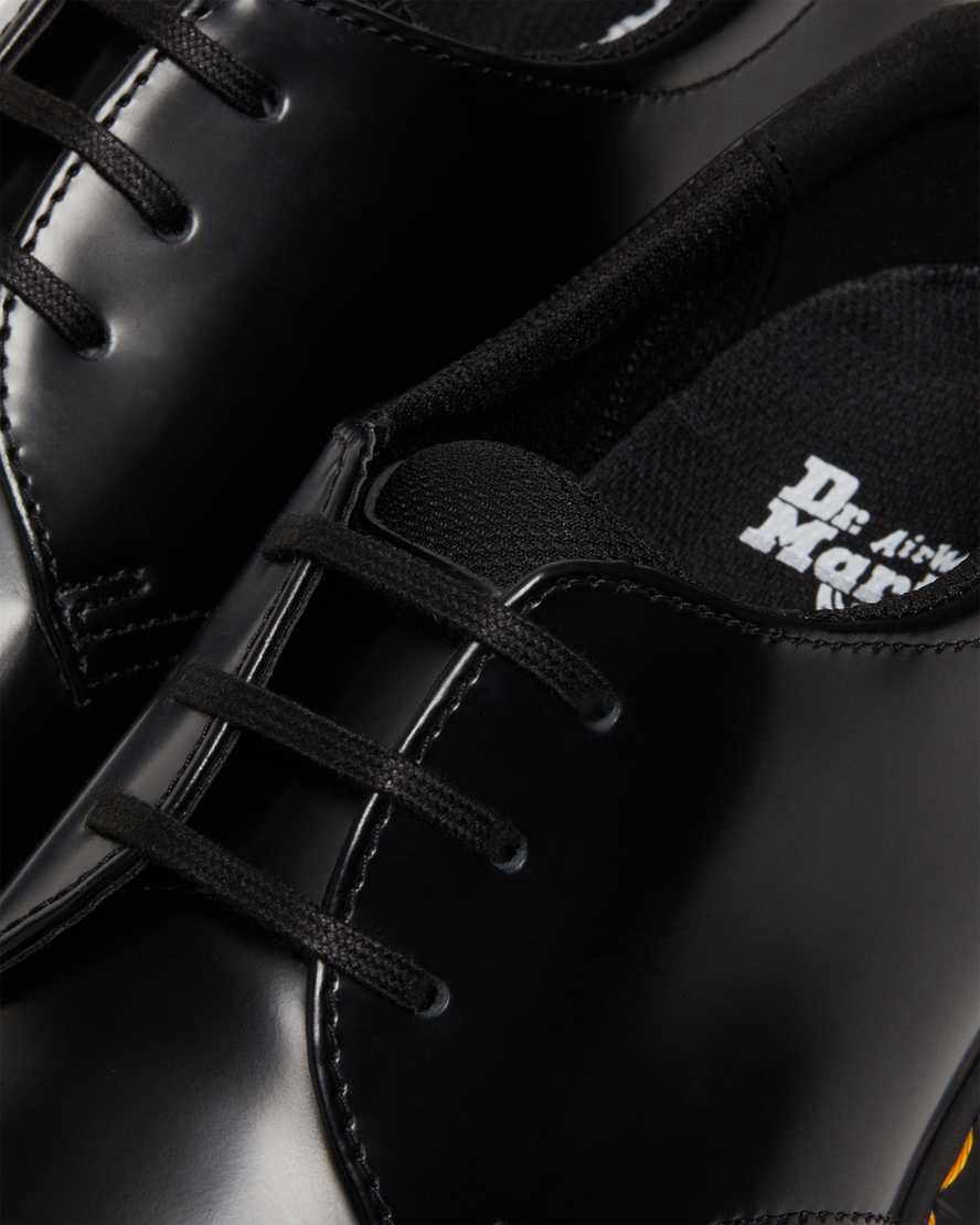 Zapatos Plataforma Dr Martens Rikard Polished Smooth Leather Mujer Negras  España |  87634-RLCN
