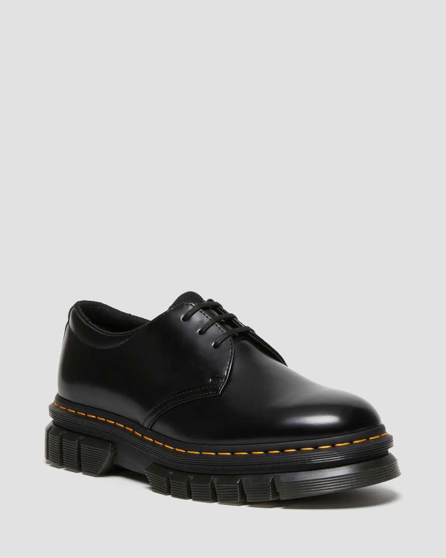 Zapatos Plataforma Dr Martens Rikard Polished Smooth Leather Mujer Negras  España |  87634-RLCN
