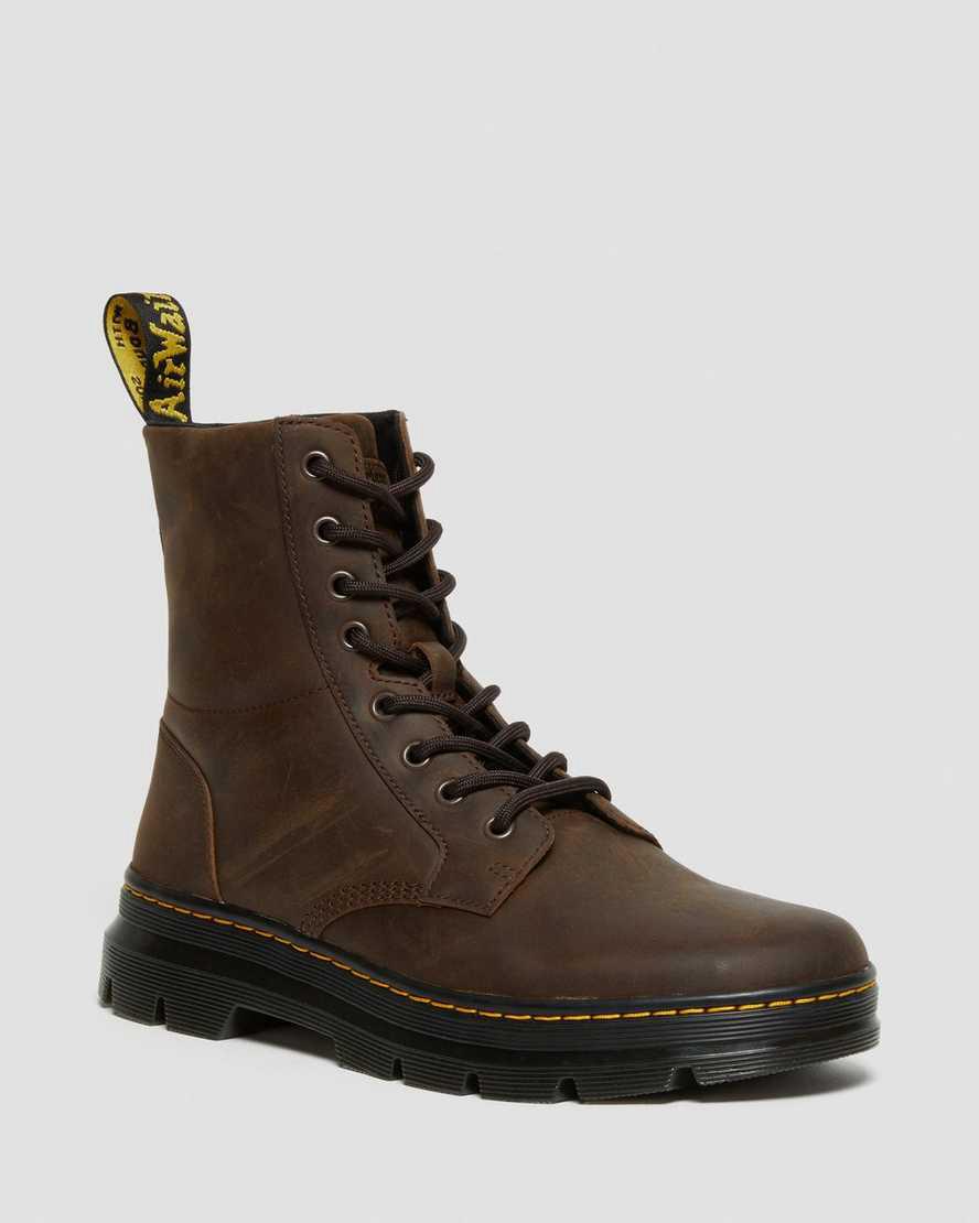 Botas Casuales Dr Martens Combs Crazy Horse Leather Mujer Marrones España | 72485-ICBO