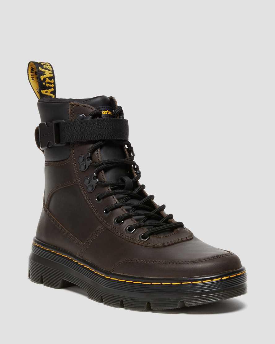 Botas Casuales Dr Martens Combs Tech Crazy Horse Leather Hombre Marrones Oscuro España | 32457-PSZG