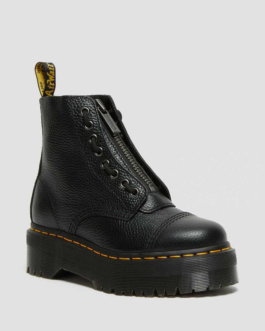 Botas Plataforma Dr Martens Sinclair Milled Nappa Leather Mujer Negras España | 65273-OIKU
